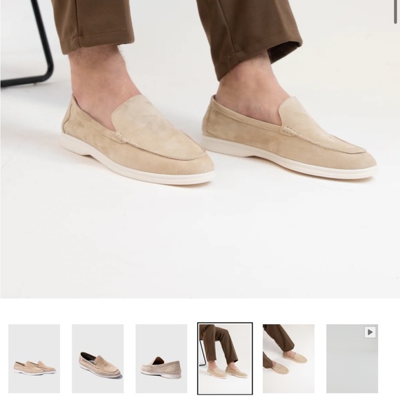 Eleante Mens Beige Suede Loafers